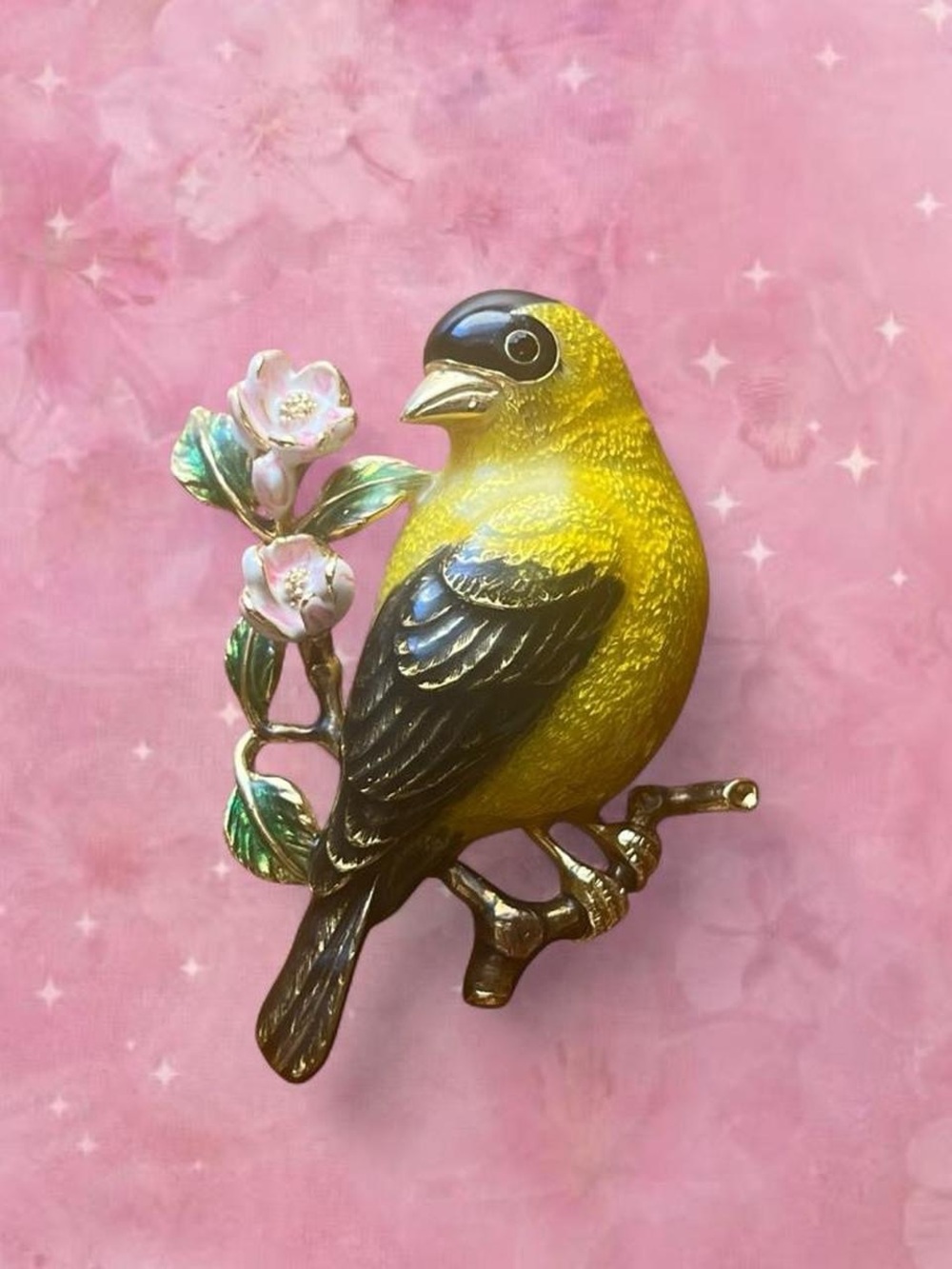 Vintage Joan Rivers Goldfinch Brooch